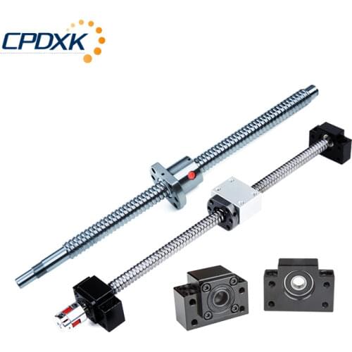 CNC Ball Screw Nut 20mm SFU2005 Ball Screw 1500mm With BKBF15 End Machining + Ball Screw Nut 2005 + Supporter + Coupling