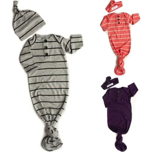 Citgeett Striped Newborn Infant Baby Sleeping Bag Blanket Swaddle Wrap Bedding Clothes Hat Outfit