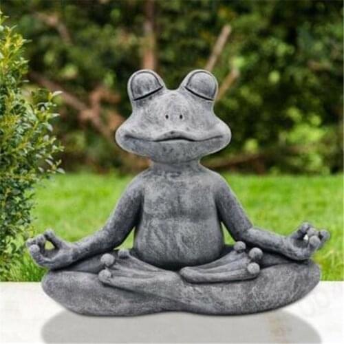 Art SculpturesBlack Buddha Cat Frog Dog Figurine Yoga Statues Home Decor