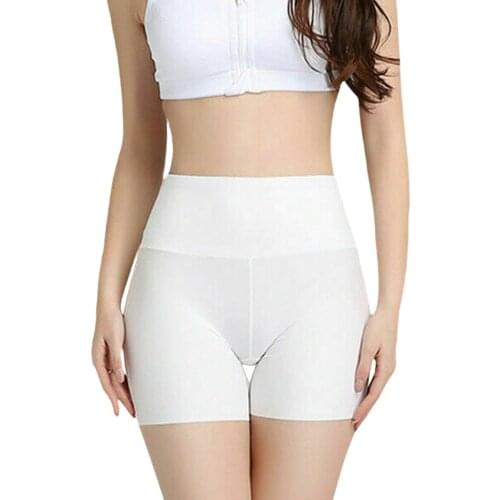 Women Solid Color Briefs for Tummy Control and Buttock Lifting, High Waist Slip Shorts, White/ Black/ Nude