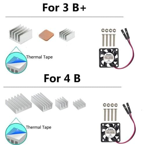 Raspberry Pi Fan, Raspberry Pi Heatsink Mini fan Cooling Kit for Pi 4 Model B/Pi 4B /Pi 3B+ / Pi 3B