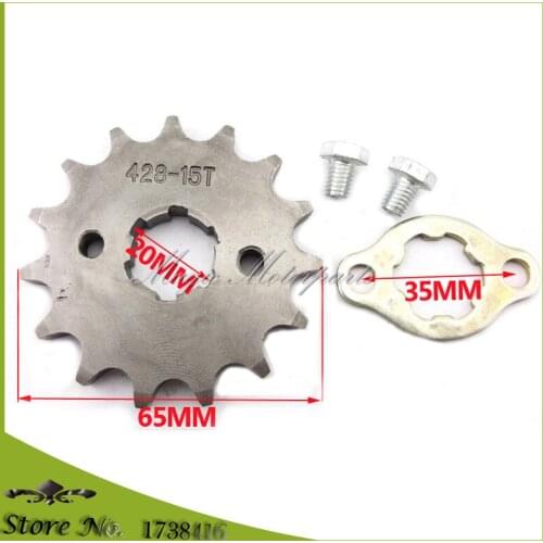 428 15 T Tooth 20mm ID Front Engine Sprocket For CRF XR 50 TTR SSR Dirt Pit Bike ATV Quad Go Kart Moped Buggy Scooter Motorcycle