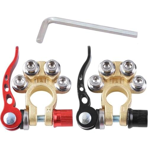 1 Pair Toolless Quick Disconnect Battery Main Cable Post Terminal Shut-off Connectors 12v 6v 24v Boat Race Car UTV Tractor Truck