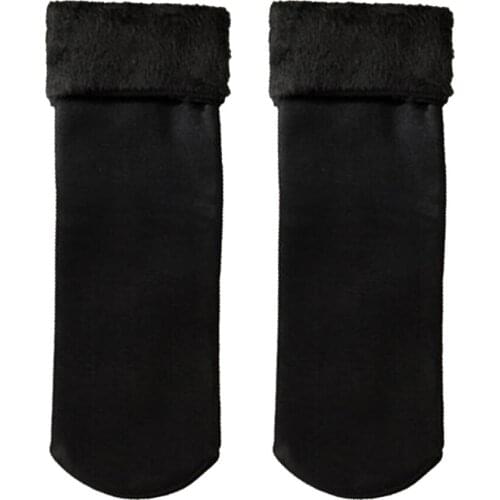 10Pairs Thick Slipper Socks Winter Fuzzy Soft Cozy Thermal Crew Socks Black