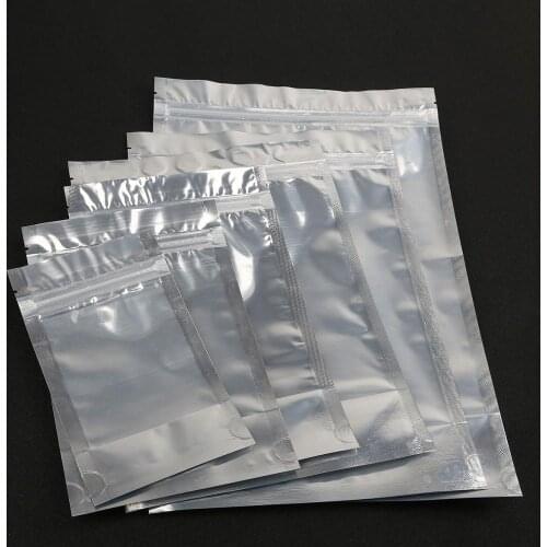 10 pcs Clear Aluminum Foil Bag Self Seal Zipper Ziplock Packing Food Bag Retail Resealable Baking Packaging Bag Pouches