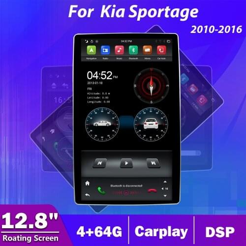 12.8" Tesla Style Android 9 Car DVD GPS Radio Navigation Stereo Receiver Player for Kia Sportage 2010-2016 Headunit Carplay DSP