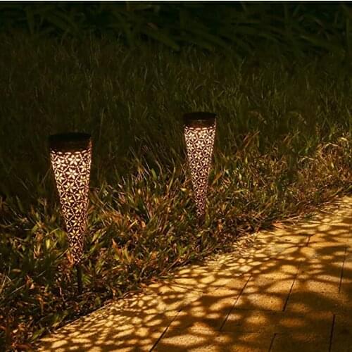 2Pcs Metal Solar Lamps For Outdoor Garden,LED Solar Garden Lights With IP65 Waterproof,Outdoor Lawn Terrace Path Balcony