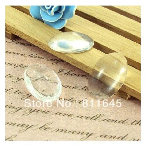200pcs/lot, Good Quality 10X14mm Dome Oval Transparent Clear Magnifying Glass Cabochon