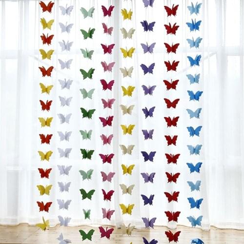 1pcs 280cm DIY Wedding Paper Flower Wall Hanging Paper Butterfly Garlands Paper Pull Flowers Birthday Party Home Decoration