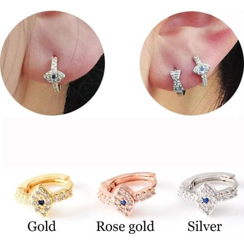 8mm Evil Eyes Small Round Circle Stud Hoop Earrings Ear Ring Huggies Hoops Earlobe Cartilage Helix Body Ear Piercing Jewelry