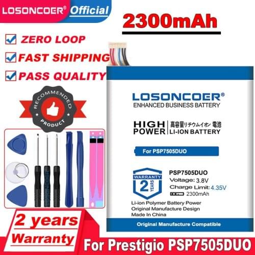 Top Brand 100% New PSP7505DUO 2300mAh Replacement Battery For Prestigio PSP7505DUO HX336271AA PSP7505 DUO Smartphone Battery