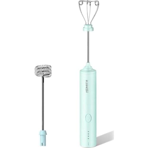 Cordless Egg Beater Mini Mixer Blender 2 Pieces Mixing Rods USB Rechargeable Stainless Steel Whisk for Dough Eggs Cream