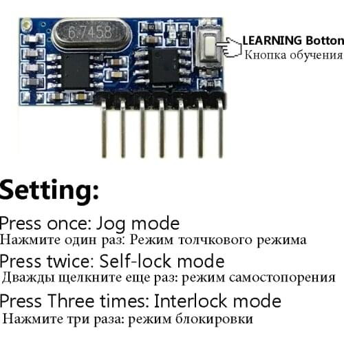 200 Pcs 433Mhz Wireless Remote Control Switch RF Relay EV1527 Encoding Learning Module For Light Relay ReceiverDIFODA 4CH