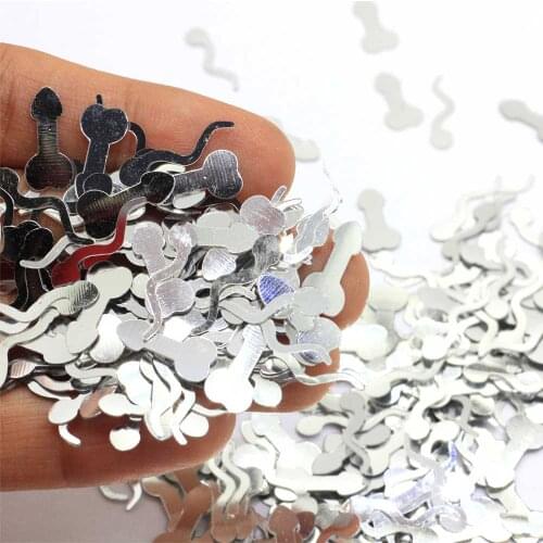 Sparkle Silver Color Willy Penis Confetti Funny Sequins Wedding Gifts Hen Night Out Bachelorette Party Bridal Shower De