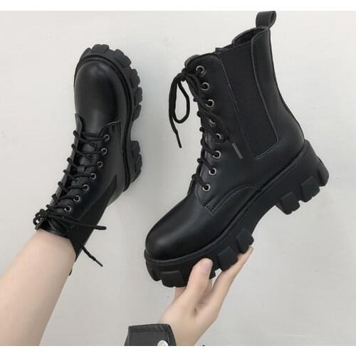 Chelsea Boots Women Leather Platform Shoes Suede Ankle Boots Beige Round Toe Thick Sole Short Basic Winter Boots Size 35-39