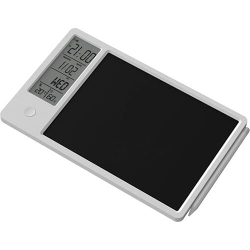 Clock Calendar LCD Writing Tablet Electronic Digital Graphic Drawing Weather Pad Temperature Humidity Display
