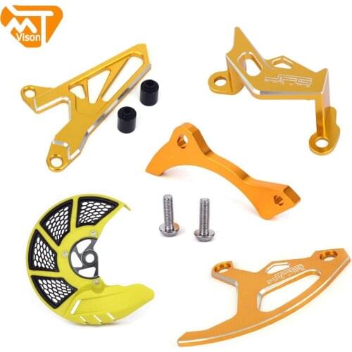 Motorcycle CNC Machined Case Saver Front Sprocket Cover Rear Brake Disc Caliper Brake Disc Rotor For SUZUKI RMZ450 05-17