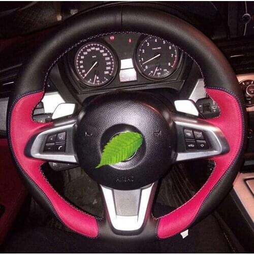 Steering wheel cover For BMW 7 Series 730Li 740Li 750Li premium leather Hand stitch Grip Automotive interior car accessories