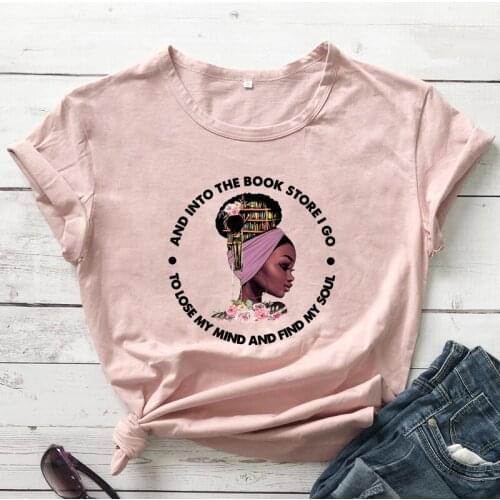 Colored And Into The Book Store I Go To Lose My Mind T-shirt Vintage Women Graphic Reading Tshirt Outfits
