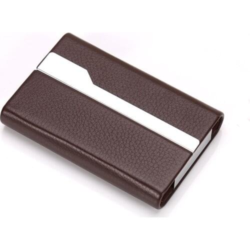 20PCS / LOT Business Aluminium Card Bag Credit Card Holder Purse PU Leather Aluminum Women Men ID Card Holder Mini Wallets