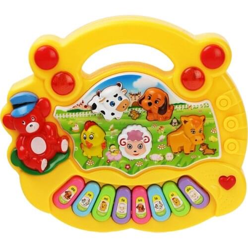 2 Types Farm Animal Sound Kids Piano Music Toy Musical Animals Sounding Keyboard Piano Baby Playing Type Musical Instruments