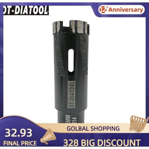 DT_DIATOOL 1pc Dia 35mm M14 Laser Welded Turbo Segmented Diamond Dry Drilling Hole Saw With Side Protection Drill Core Bits