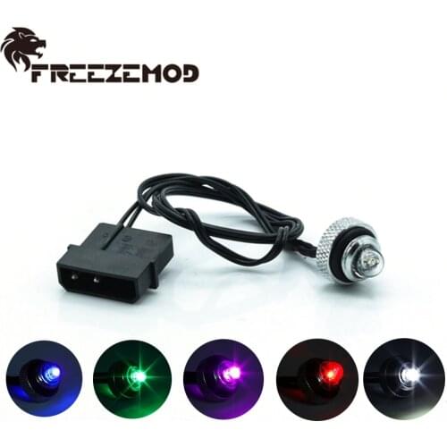 FREEZEMOD 12V LED Plug Fitting Reservoir Lighting Water Tank Sealing Lock End For Water Cooling Landscaping Connection MOD PC