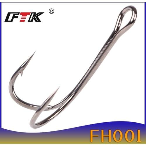 FTK Fishing Hook Double Barbed High Steel Carbon Hooks Bass Lure Crank Hook Set Saltwater 10 Pcs/Lot