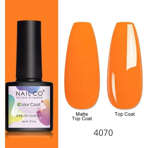 NAILCO 8ML Nail Gel Polish UV LED Varnish Semi Permanent Lacquer Base Top Coat Long Lasting Nail Art Varnish Hybrid Resin