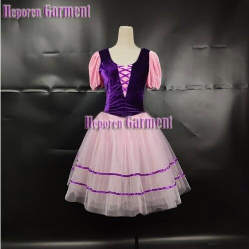 Customized Adult Female Purple Ballet Dress For Performance Costume of Modern Classical Dance Practice Or Trainning