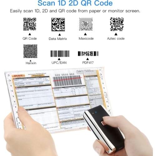 2D/QR/1D Pocket Scanner warehouse retail logistics barcode scanner bluetooth scanner wireless reader free shipping