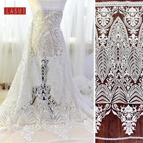 LASUI off white High-end luxury embroidered lace fabric wedding dress vestidos de fiesta largos elegantes de galaX0190