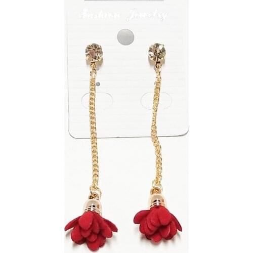 LELX New FashionChain Flower Pendant Colorful Earrings For Women Drop Earring Jewelry