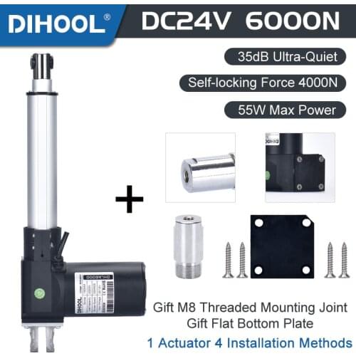 Linear Drive 24V Motor Controller Electric Actuator Bracket IP43 6000N 2000N 100mm 500mm 800mm 1000mm Stroke TV Lift Table Door
