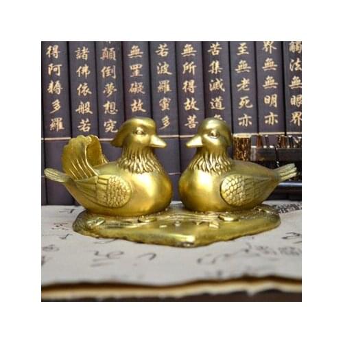 Copper ornaments Yuanyang help feeling marriage marriage Home Furnishing copper Yuanyang water shop office decoration