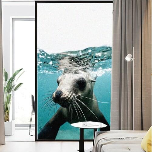 Fur Seal Window Film Privacy Glass Sticker UV Blocking Heat Control Window Coverings Window Tint for Homedecor