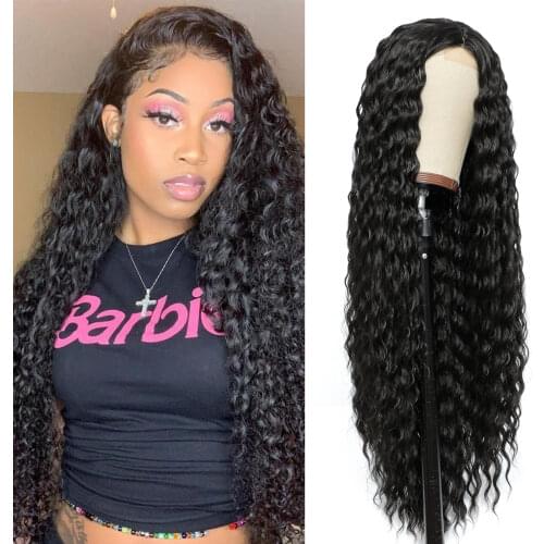MIMO Long Curly Wig Without Bangs Suitable For African Womens Synthetic Wig High Temperature Material For Daily Wear