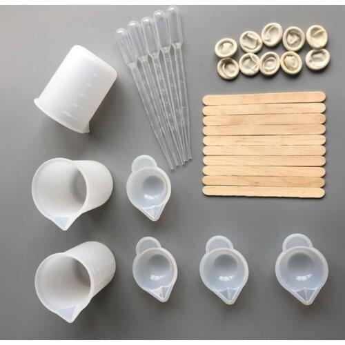 Set measuring cup dropper bottle stirring rod tool UV curing epoxy resin casting making silicone mold set baking accessory mold