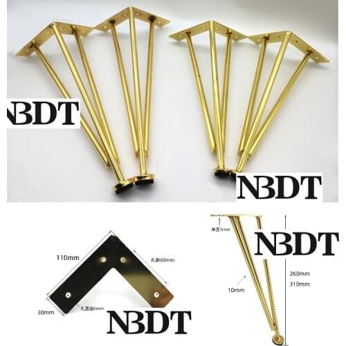 2Pcs/Lot Gold Matte Black North European Triangle Feet Leg With Pad For Sofa Bathroom Cabinet Coffee Bar Cupboard