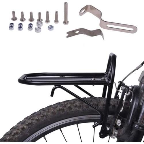 Bike Bicycle Front Rack Aluminum Bicycle Front Racks Carrier Black Alloy Bike Front Shelf For Cargo Luggage Bicycle Cycling