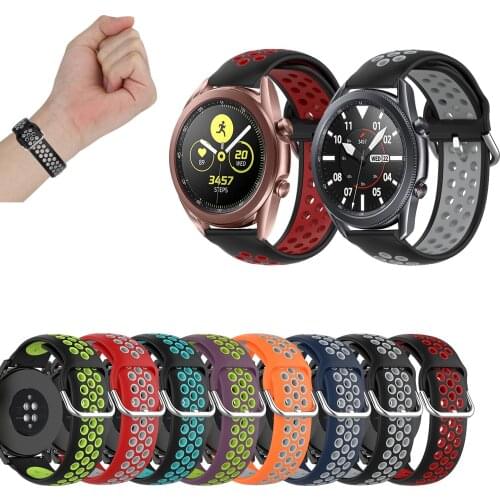 Soft Silicone Breathable Watch Band Strap For Samsung Galaxy Watch3 41mm 45mm 42mm 46mm Smart Watch Repleacement Sport Wristband