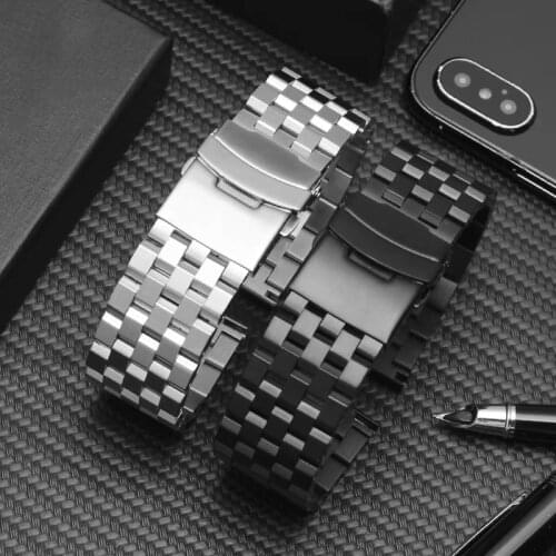 18 20 22 24mm Stainless Steel luxury watch band for seiko samsung galaxy watch 4 46mm gear S3 wristband loop for huawei GT2 pro