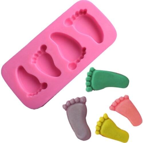 DIY 3D Lovely Baby Feet Silicone Mold Chocolate Cake Decorating Baking Tool Cake Decorating Fondant Kitchen Tools