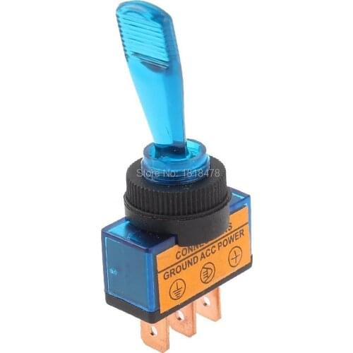 DC 12V Blue LED 2 Position ON/OFF Car Boat Truck Marine Toggle Switch
