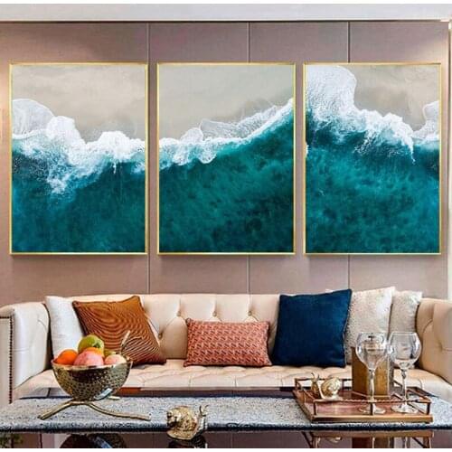 Scandinavian Seascape Poster Print Coastline Sea Beach Canvas Wall Art Picture Painting Nature Landscape Nordic Home Decoration