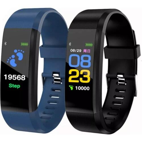 115plus Smartband Color Screen Sport Fitness Tracker Heart Rate Monitor Blood Pressure Waterproof Smart Bracelet for IOS Android