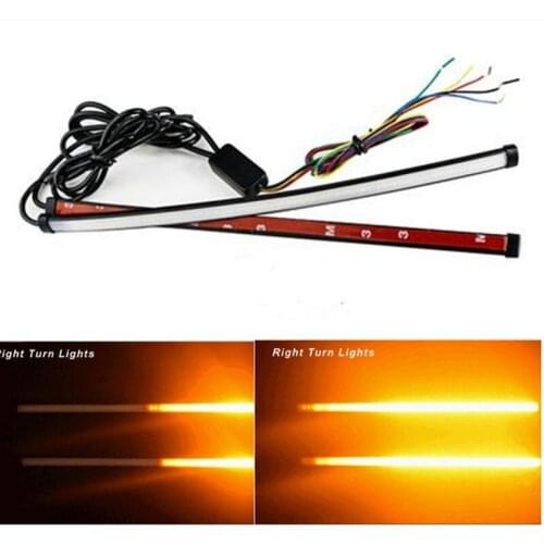Car Flexible Switchback LED Knight Rider Strip Light For Headlight Sequential Flasher DRL Flowing Amber Yellow Turn Signal Light