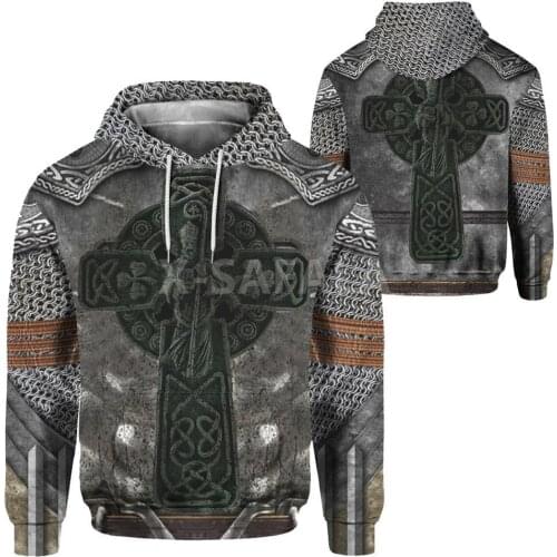 CELTIC KNIGHT ARMOR IRISH 3D Print Spring Autumn Hoodie Man Women Harajuku Outwear Zipper Pullover Sweatshirt Casual Unisex