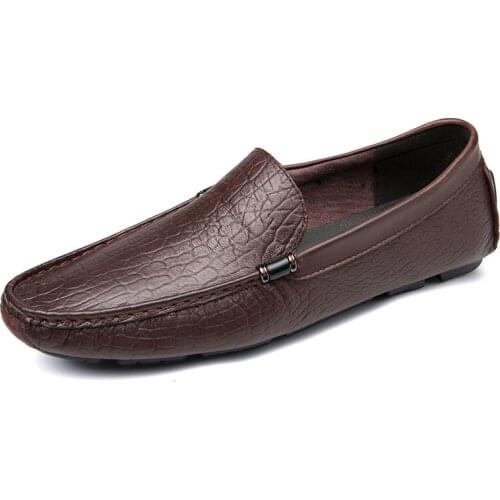 Brand Top Quality Genuine Leather Shoes Men Slip-on Loafers Soft Moccasins Business Flats Mens Casual Shoes Driving Footwear Man
