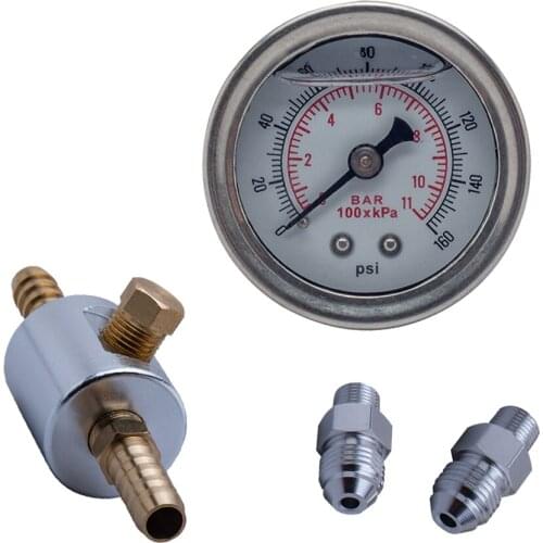 0-160 psi small oil Pressure Gauge ,1/8 NPT Fuel Pressure Gauge and adaptor kit For fuel injection systems